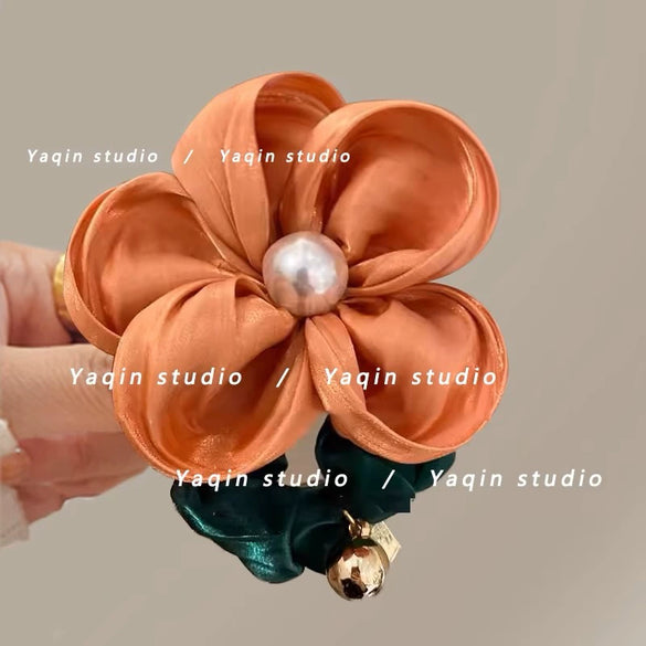 Wholesale Hair Ring Fabric Handmade Plants Flowers Style For Women
