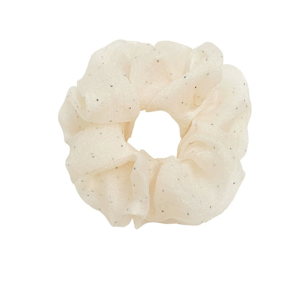 Wholesale Hair Ring Head Rope Head Flower Mixed Materials Handmade Cream Sweet Girl Style With Star Bubble Mesh Shape