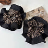 Wholesale Hair Ring Retro Leopard Lace Fabric Handmade Women's Fashion Niche Design Elegant Hair Rope Large Bowel Ring