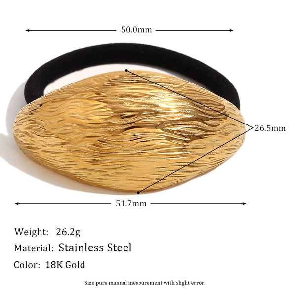 Wholesale Hair Ring Stainless Steel 18K Gold Plated Olive Shell Grain Shape Hair Rope For Women