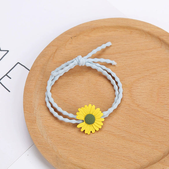 Wholesale Hair Rope Alloy With Small Daisy Pattern And Baking Paint For Girls