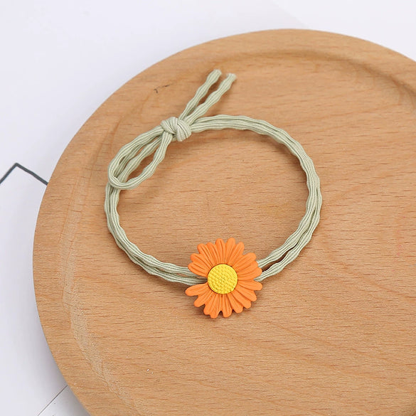 Wholesale Hair Rope Alloy With Small Daisy Pattern And Baking Paint For Girls