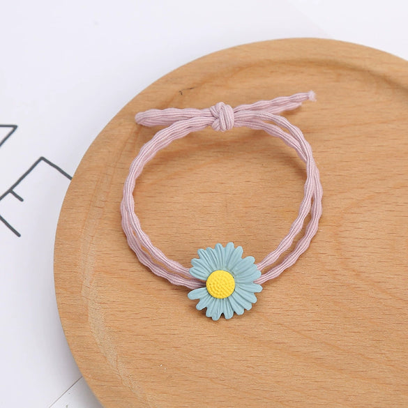 Wholesale Hair Rope Alloy With Small Daisy Pattern And Baking Paint For Girls