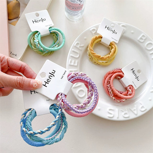 Wholesale Hair Rope And Hair Band For Girls Mixed Materials Sweet Style Handmade High Elastic