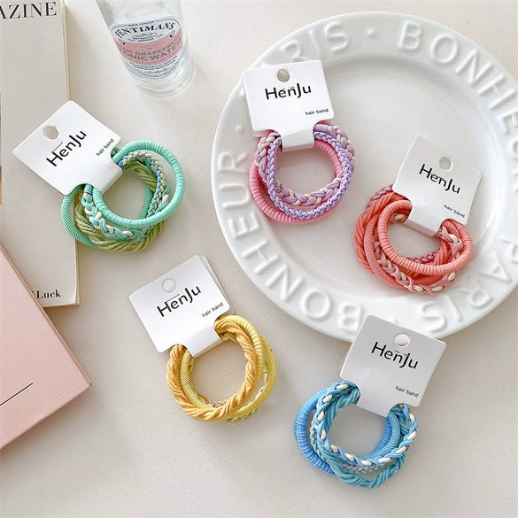 Wholesale Hair Rope And Hair Band For Girls Mixed Materials Sweet Style Handmade High Elastic