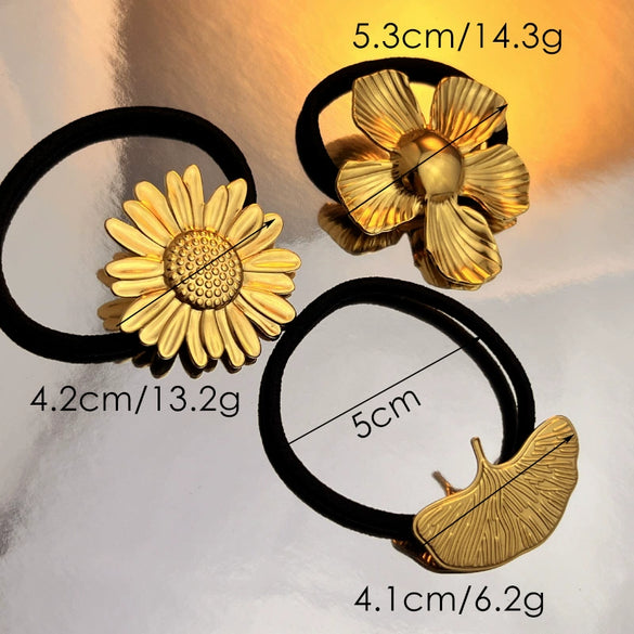 Wholesale Hair Rope Stainless Steel Retro Sunflower Style Electroplating For Women