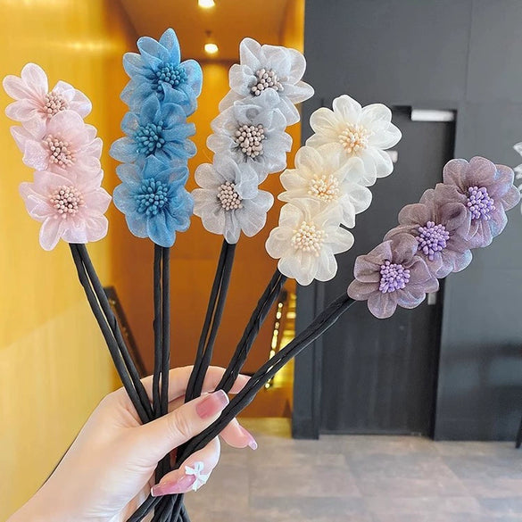 Wholesale Hair Twister Silk Handmade Flower U Shape Design