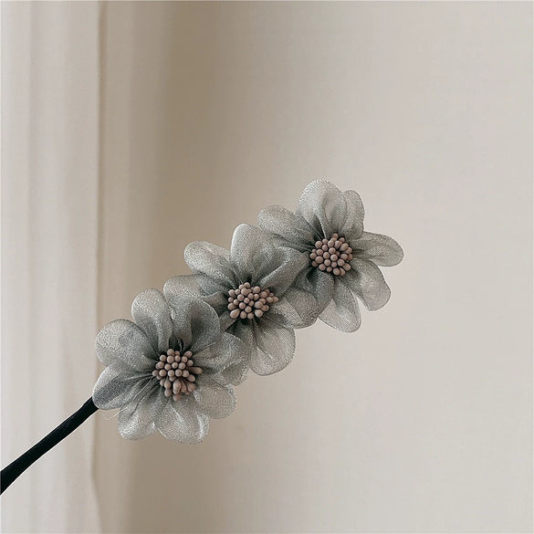 Wholesale Hair Twister Silk Handmade Flower U Shape Design