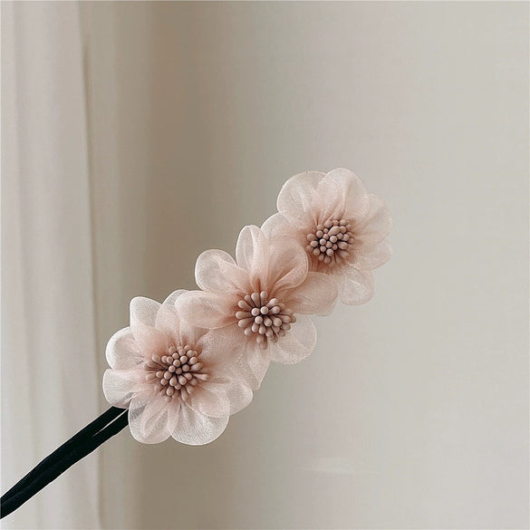 Wholesale Hair Twister Silk Handmade Flower U Shape Design