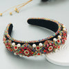 Wholesale Hairband Diamondencrusted Pearl Flannel Retro Heavy Craft For Women