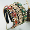 Wholesale Hairband Diamondencrusted Pearl Flannel Retro Heavy Craft For Women