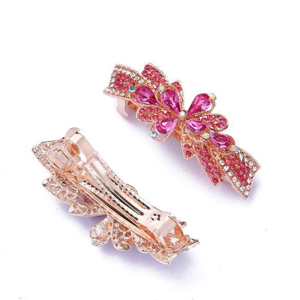 Wholesale Hairpin Alloy Bow Spring Clip Electroplated Headwear Accessories For Women