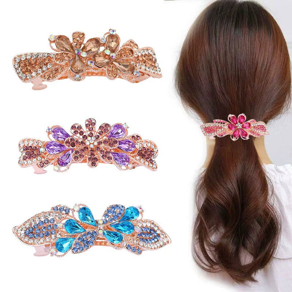 Wholesale Hairpin Alloy Bow Spring Clip Electroplated Headwear Accessories For Women
