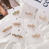 Wholesale Hairpin Alloy Crystal Flower Oval Rhinestone Electroplating Women's Simple Fashionable Duckbill Clip