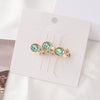 Wholesale Hairpin Alloy Crystal Flower Oval Rhinestone Electroplating Women's Simple Fashionable Duckbill Clip