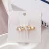 Wholesale Hairpin Alloy Crystal Flower Oval Rhinestone Electroplating Women's Simple Fashionable Duckbill Clip