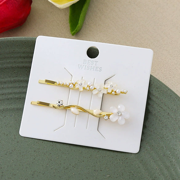 Wholesale Hairpin Alloy Princess Style Handmade Flower Cat Fish Fishtail Rhinestone Cat Eye Pearl Clip
