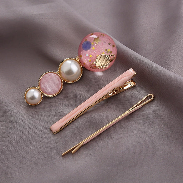 Wholesale Hairpin Copper Zinc Alloy Animals Dripping Oil Style Female Hair Accessories Cat Shiny Starry Sky Side Clip