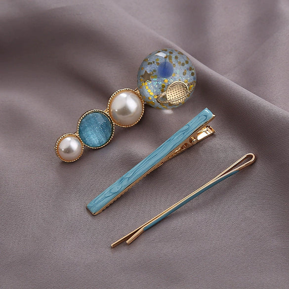 Wholesale Hairpin Copper Zinc Alloy Animals Dripping Oil Style Female Hair Accessories Cat Shiny Starry Sky Side Clip