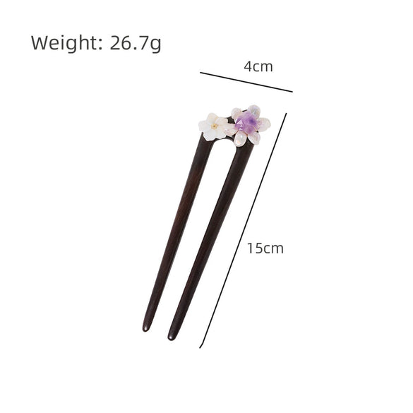 Wholesale Hairpin Retro Style Geometric Wood Sandalwood Headwear