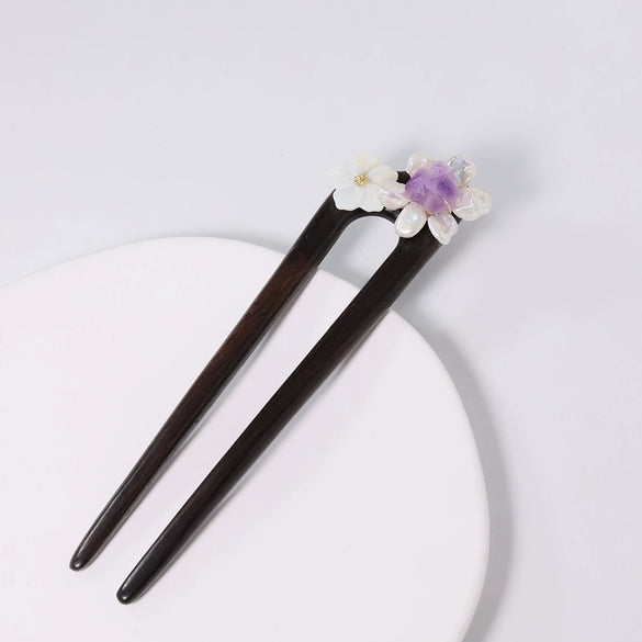 Wholesale Hairpin Retro Style Geometric Wood Sandalwood Headwear