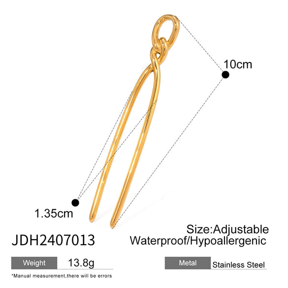 Wholesale Hairpin Stainless Steel 18K Gold Electroplated Geometric Light Luxury Jewelry