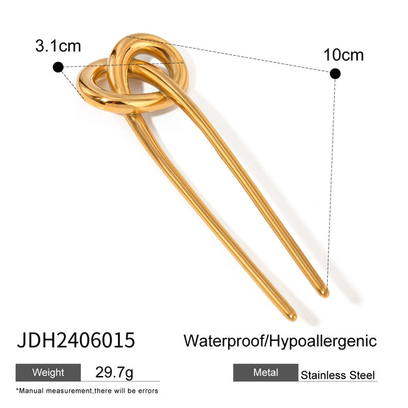 Wholesale Hairpin Stainless Steel 18K Gold Electroplated Geometric Light Luxury Jewelry