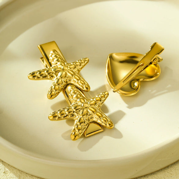 Wholesale Hairpin Stainless Steel 18K Goldplated Starfish Heart Design