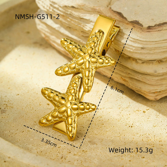 Wholesale Hairpin Stainless Steel 18K Goldplated Starfish Heart Design
