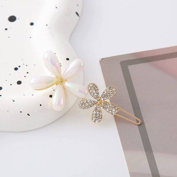 Wholesale Hairpin Zinc Alloy Cat's Eye Butterfly Crystal Flower Electroplating Design For Women