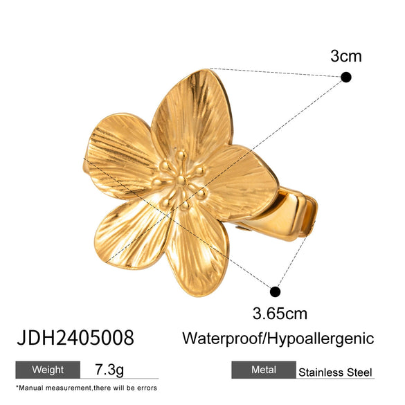 Wholesale Hairpins Stainless Steel Doublelayer Bow 18K Gold Electroplated For Women