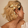 Wholesale Hairpins Stainless Steel Doublelayer Bow 18K Gold Electroplated For Women