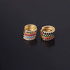 Wholesale Half Zirconium Ear Buckle Piercing Earrings In Copper With Geometric Design