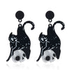 Wholesale Halloween Creative Earrings Acrylic Geometric Skull Fun Stylish With Printing