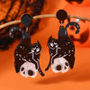 Wholesale Halloween Creative Earrings Acrylic Geometric Skull Fun Stylish With Printing