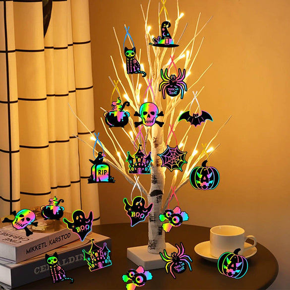 Wholesale Halloween Party Decoration Paper Scratch Card With Bat Skull Witch Ghost Patterns