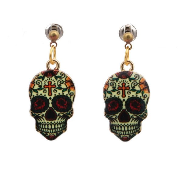 Wholesale Halloween Punk Skull Earrings Made Of Alloy With Cartoon Characters Design