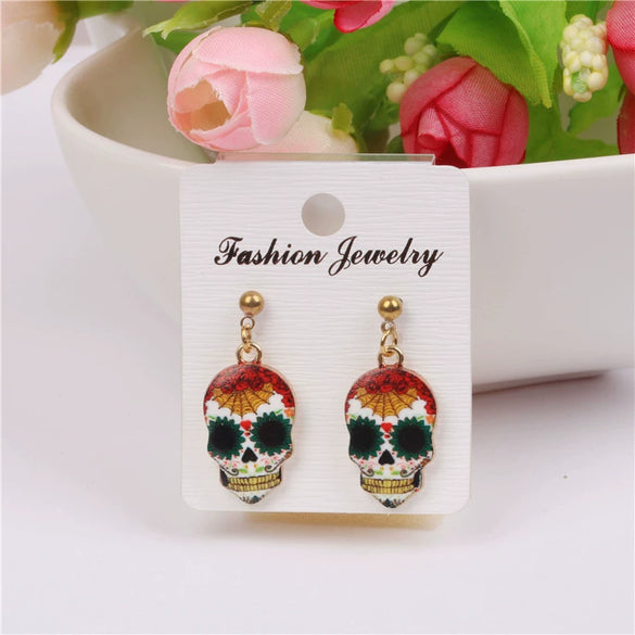 Wholesale Halloween Punk Skull Earrings Made Of Alloy With Cartoon Characters Design