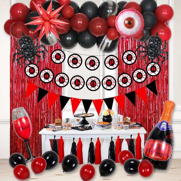 Wholesale Halloween Theme Party Decoration Flag And Balloon Set Latex And Aluminum Film Round Shape