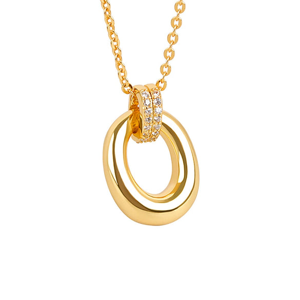Wholesale Halo Necklace 925 Sterling Silver Geometric Pendant Electroplated Jewelry