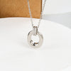 Wholesale Halo Necklace 925 Sterling Silver Geometric Pendant Electroplated Jewelry