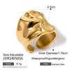 Wholesale Hammer Pattern Open Ring Stainless Steel 18K Gold Electroplated Unisex
