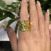 Wholesale Hammer Pattern Open Ring Stainless Steel 18K Gold Electroplated Unisex
