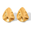 Wholesale Hammered Electroplated Geometric Stainless Steel Earrings For Women