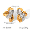 Wholesale Hammered Electroplated Geometric Stainless Steel Earrings For Women
