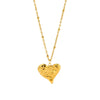 Wholesale Hammered Geometric Heart Pendant Electroplated 18K Gold Stainless Steel And Titanium Steel Necklace Unisex