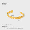 Wholesale Hammered Geometric 18K Gold Plated Stainless Steel Open Bracelet For Women