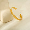 Wholesale Hammered Geometric 18K Gold Plated Stainless Steel Open Bracelet For Women