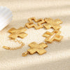 Wholesale Hammered Geometric Pattern Wide Square Bracelet For Women Stainless Steel 18K Gold Plated
