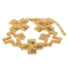 Wholesale Hammered Geometric Pattern Wide Square Bracelet For Women Stainless Steel 18K Gold Plated
